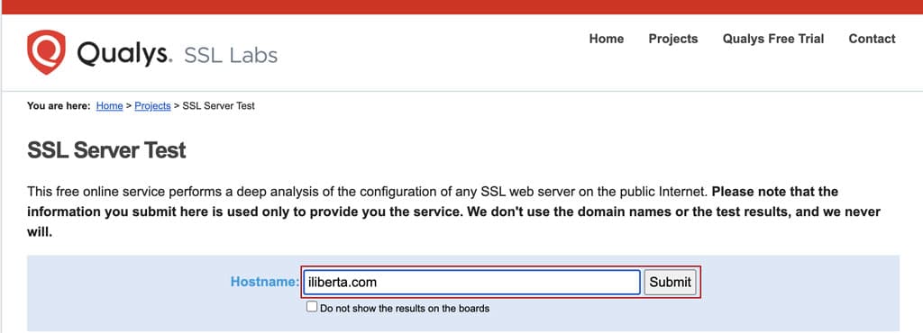 도메인 입력 후 submit 클릭
