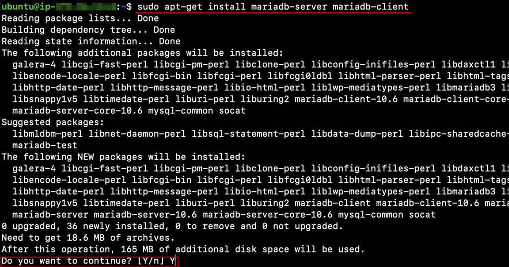 mariadb 앱 설치하기