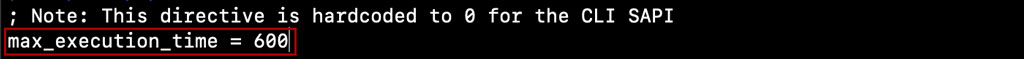 max_execution_time=600