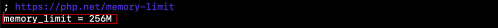 memory_limit=256M